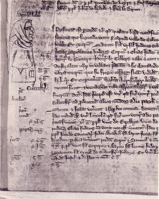 English manuscript depicting jew as devil